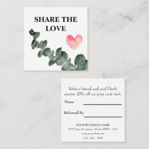 Carte De Parrainage Eucalyptus vert Simple Business 