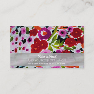 Carte De Parrainage Explosion de couleur vive Fleurs aquarelles encrée