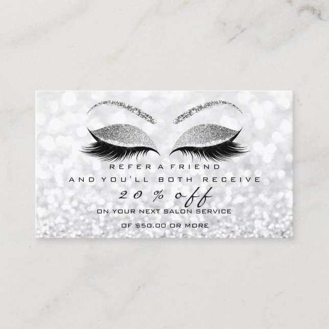Carte De Parrainage Extension de maillot de maquillage argenté de la c (Devant)