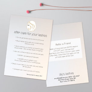 Carte De Parrainage Eyelash Extensions Lash Girl après soins aiguillag