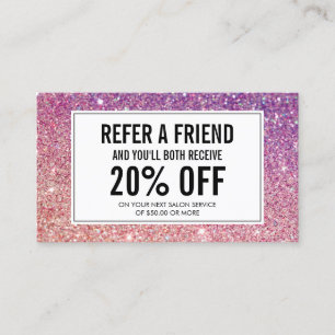 Carte De Parrainage Eyelashes avec Parties scintillant violet/rose Sal