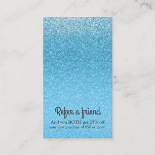 Carte De Parrainage Fairy Tale Blue Parties scintillant Glam Sparkle C