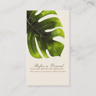 Carte De Parrainage Feuille de palme tropicale Élégant été recommander