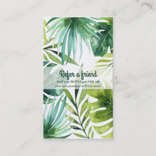 Carte De Parrainage Feuilles tropicales plantes hawaïennes parrainez u