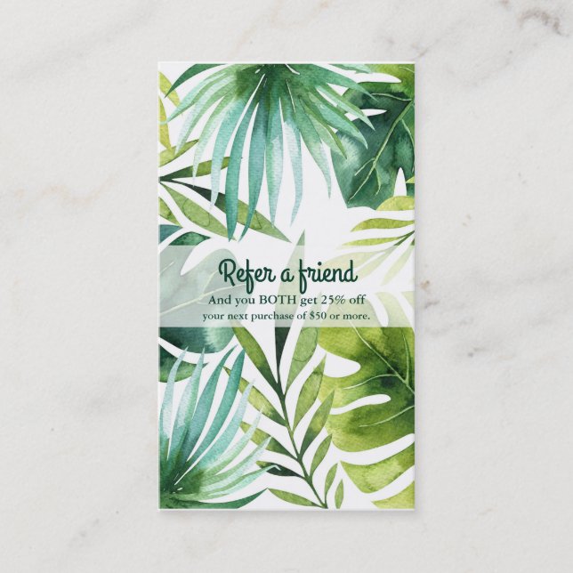 Carte De Parrainage Feuilles tropicaux Plantes hawaiiens aiguiser un a (Devant)