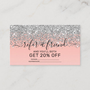 Carte De Parrainage Fille Chic Argent Confetti Pink Gradient Ombre