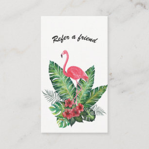 Carte De Parrainage Flamant rose rose Flore tropicale recommander un a