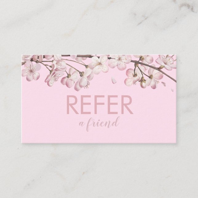 Carte De Parrainage Fleur délicate rose élégante (Devant)
