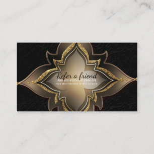 Carte de parrainage Fleur exotique Glam noir or