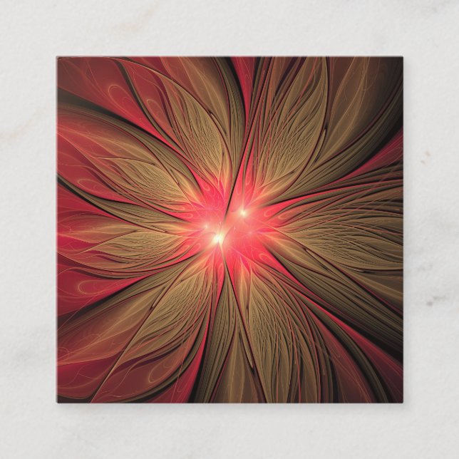 Carte De Parrainage Fleur fractale de fansy rouge (Devant)