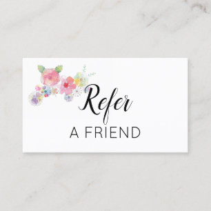 Carte De Parrainage Fleurs aquarelle rose parrainez un ami