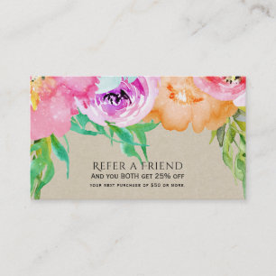 Carte De Parrainage Florales Marron Clair Moderne Kraft Parrainer un A