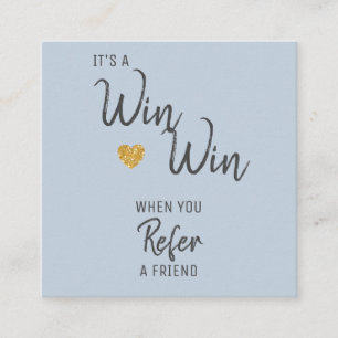 Carte De Parrainage Gagnant Dusty Blue moderne Référer un ami