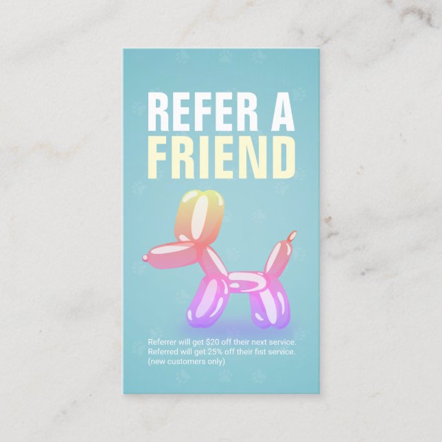 Carte De Parrainage Garderie pour animaux de compagnie Bain et Groomin (Devant)