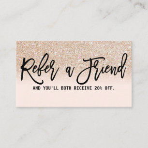 Carte De Parrainage Glamour Chic Gold Parties scintillant Rose Moderne