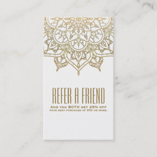 Carte De Parrainage Gold Mandala Chic Référer un ami