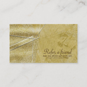 Carte De Parrainage Gold Shimmer Crystal Glam Salon Référer un ami