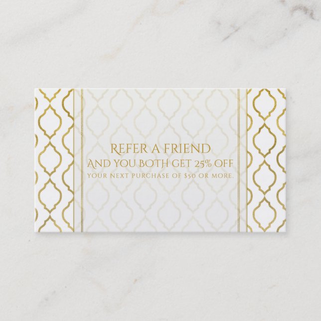 Carte de parrainage Gold & White Arabian Moroccan (Devant)