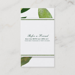 Carte De Parrainage Green Botanical Glam Plantes Feuilles aiguiller un