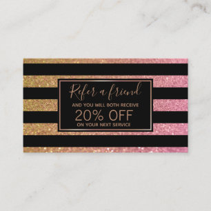 Carte De Parrainage Grilles de Parties scintillant Gold Rose de luxe -