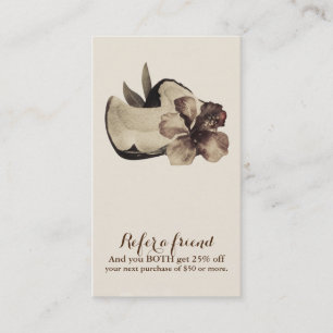 Carte De Parrainage Hibiscus Hawaïen Tropical Vintage Réferer un Ami