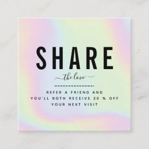 Carte De Parrainage Holographic Unicorn Rainbow Ajouter logo et nom de