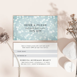 Carte De Parrainage Ice Blue Bokeh