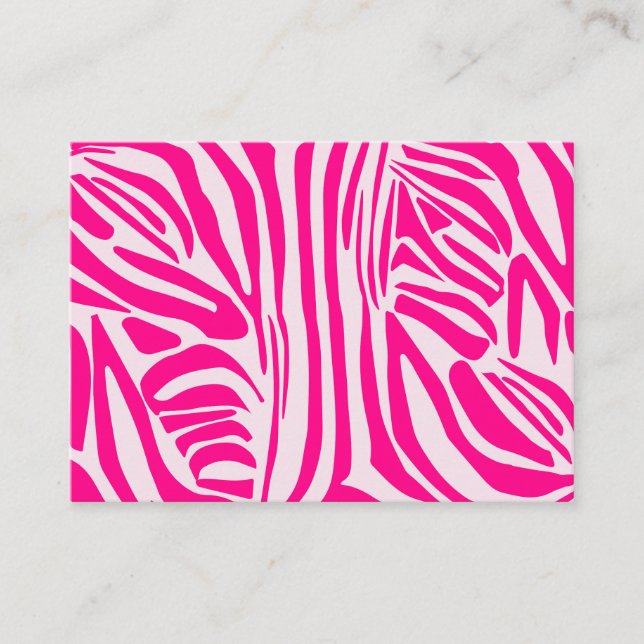 Carte De Parrainage Impression zèbre rose (Devant)
