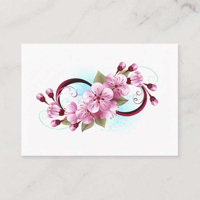 Carte De Parrainage Infini avec fleurs de cerisier (Devant)