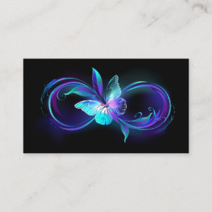 Carte De Parrainage Infinité brillante avec papillon magique