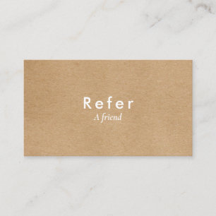 Carte De Parrainage Kraft Rustique minimaliste moderne