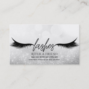 Carte De Parrainage Lashes Eyelashes Extensions Argent aiguiller un am