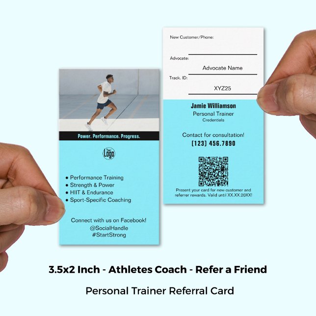 Carte De Parrainage Les Résultats Juste Transforment Les Athlètes Loya (3.5x2 Inch, Just Results Turn Loyal Athletes Into Advocates Referral Card)