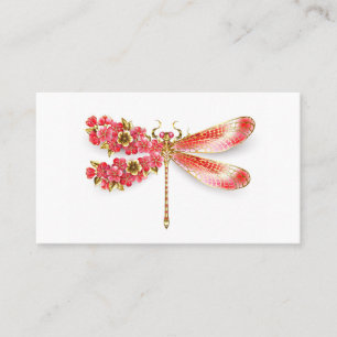 Carte De Parrainage libellule de fleurs avec sakura de bijoux