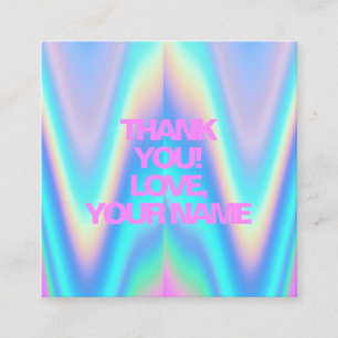 Carte De Parrainage licorne holographique néon Merci texte rose nom