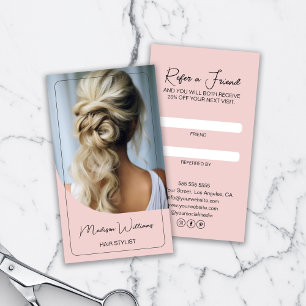 Carte De Parrainage Liste de cheveux rose moderne