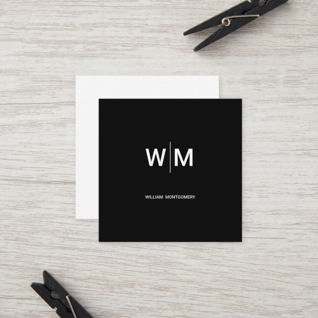 Carte De Parrainage Logo de marque noire | Entreprise (Devant/Arrière en situation)