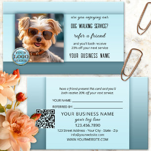 Carte De Parrainage Logo de parrainage QR Code Photo Promeneur de chie