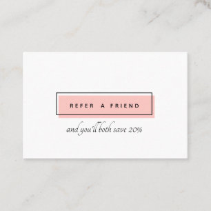 Carte De Parrainage Logo féminin Rose professionnel chic