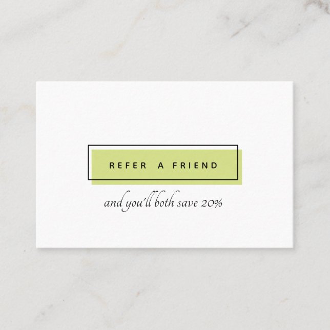 Carte De Parrainage Logo féminin | Vert | professionnel chic (Devant)
