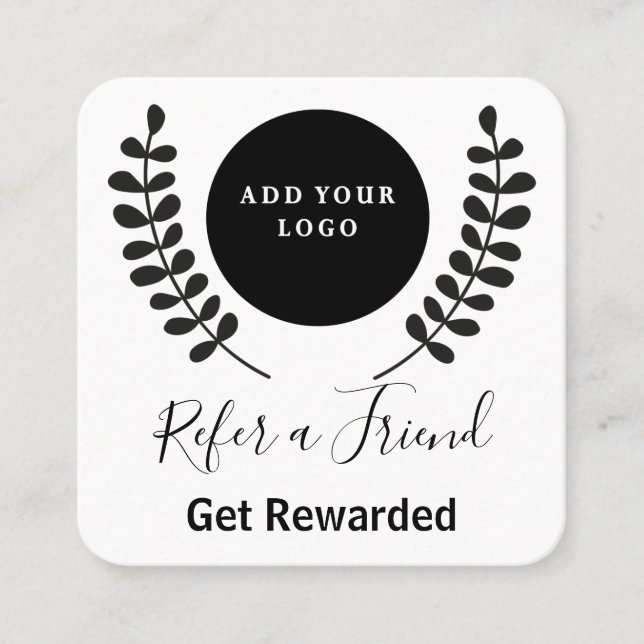 Carte De Parrainage Logo moderne noir et blanc Professionnel (Devant)