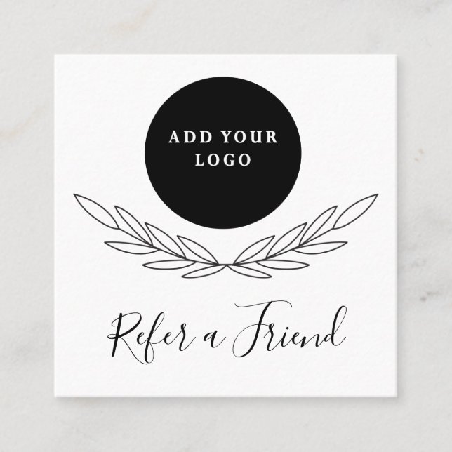 Carte De Parrainage Logo Professionnel Noir Et Blanc    (Devant)