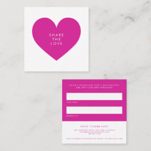 Carte De Parrainage Magenta Heart Minimalist Partagez l'amour