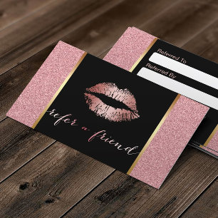 Carte De Parrainage Maquillage Artiste Rose Gold Parties scintillant L
