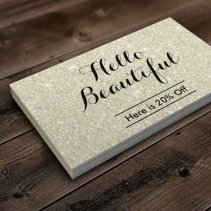 Carte De Parrainage Maquillage Artiste Salon de cheveux Élégant Ivoire