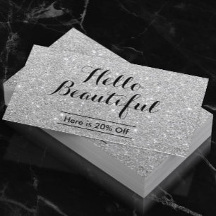 Carte De Parrainage Maquillage Artiste Salon des cheveux moderne Argen