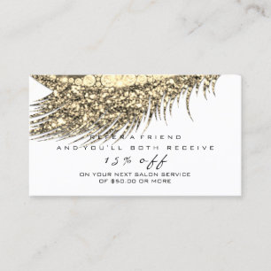 Carte De Parrainage Maquillage de blanc de mèche de maquillage d'or d