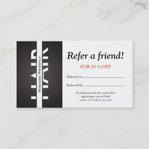 Carte De Parrainage Maquillage moderne noir blanc cheveux aiguiser une