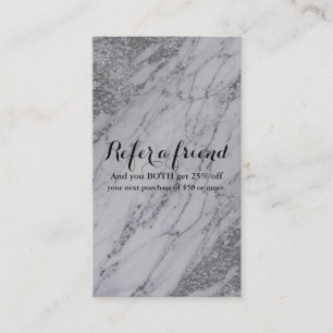 Carte De Parrainage Marbre Argenté Moderne Tendance Glam Inviter une A
