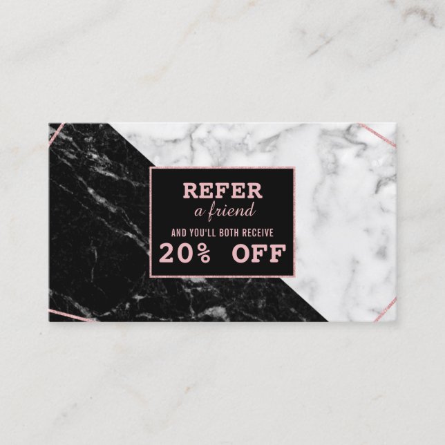 Carte De Parrainage Marbre blanc noir maquillage d'or Artiste référenc (Devant)